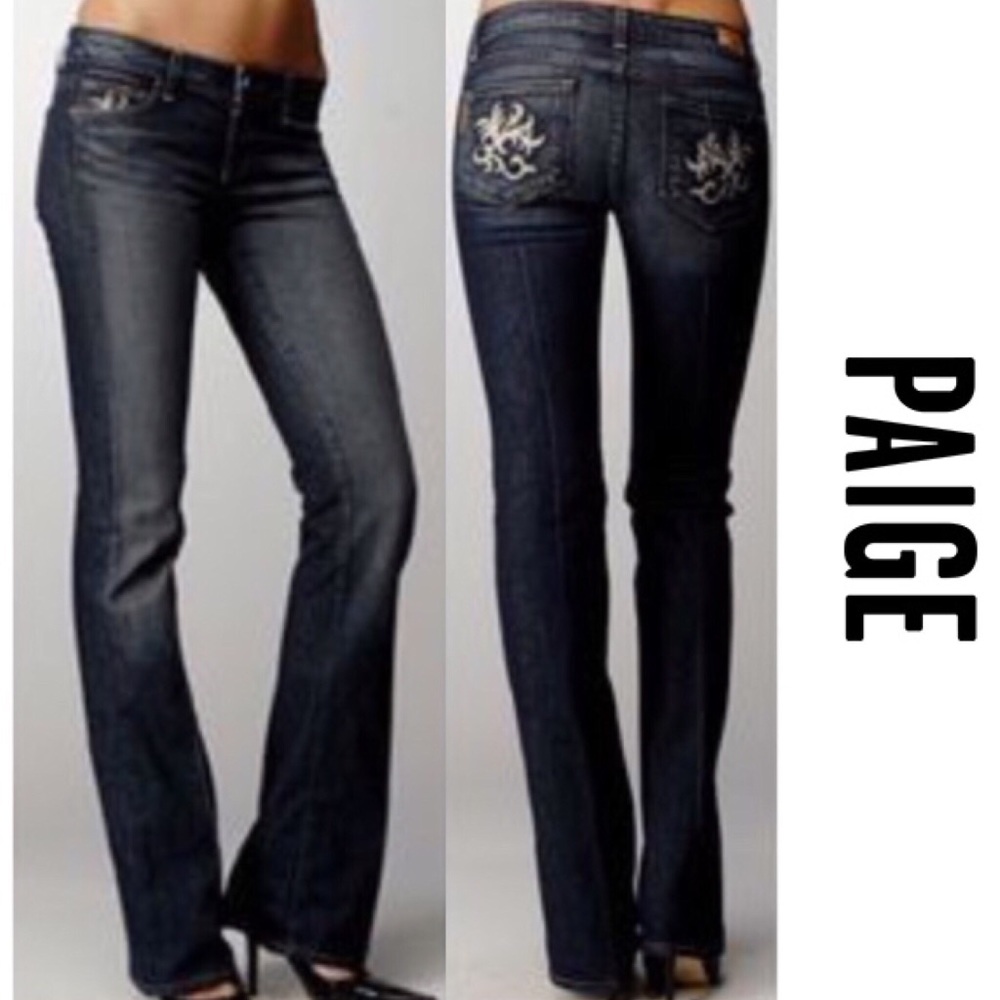 PAIGE Dark Wash Bootcut Jeans